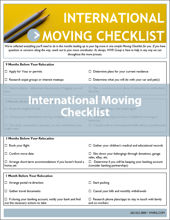 Sample International Moving Checklist