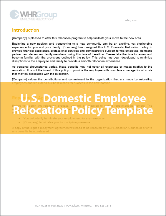 US Domestic Relocation Policy Template